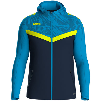 JAKO Kapuzenjacke Iconic (marine/JAKO blau/neongelb)