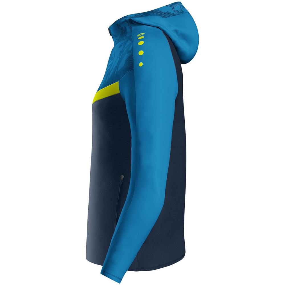 JAKO Kapuzenjacke Iconic Damen (marine/JAKO blau/neongelb)