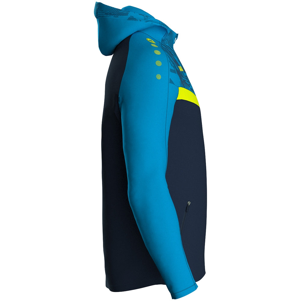 JAKO Kapuzenjacke Iconic (marine/JAKO blau/neongelb)