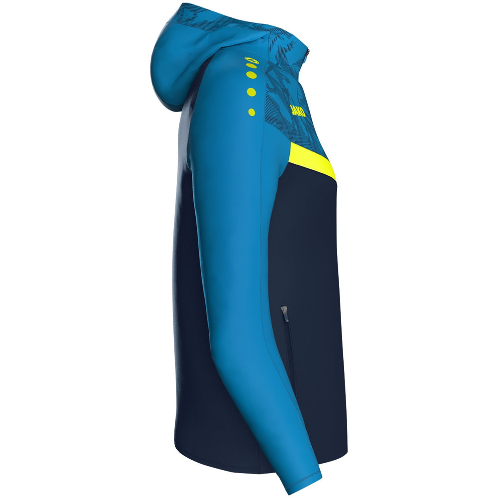 JAKO Kapuzenjacke Iconic Damen (marine/JAKO blau/neongelb)