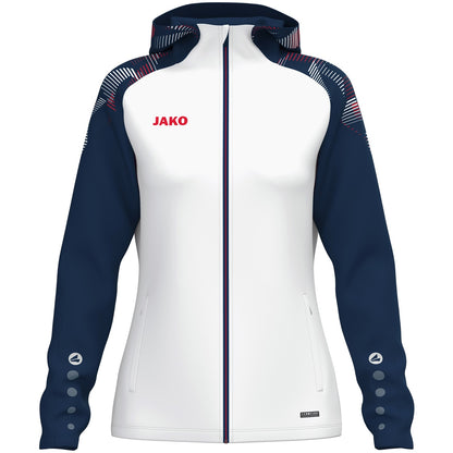 JAKO Kapuzenjacke Sonic Damen (weiß/marine/rot)