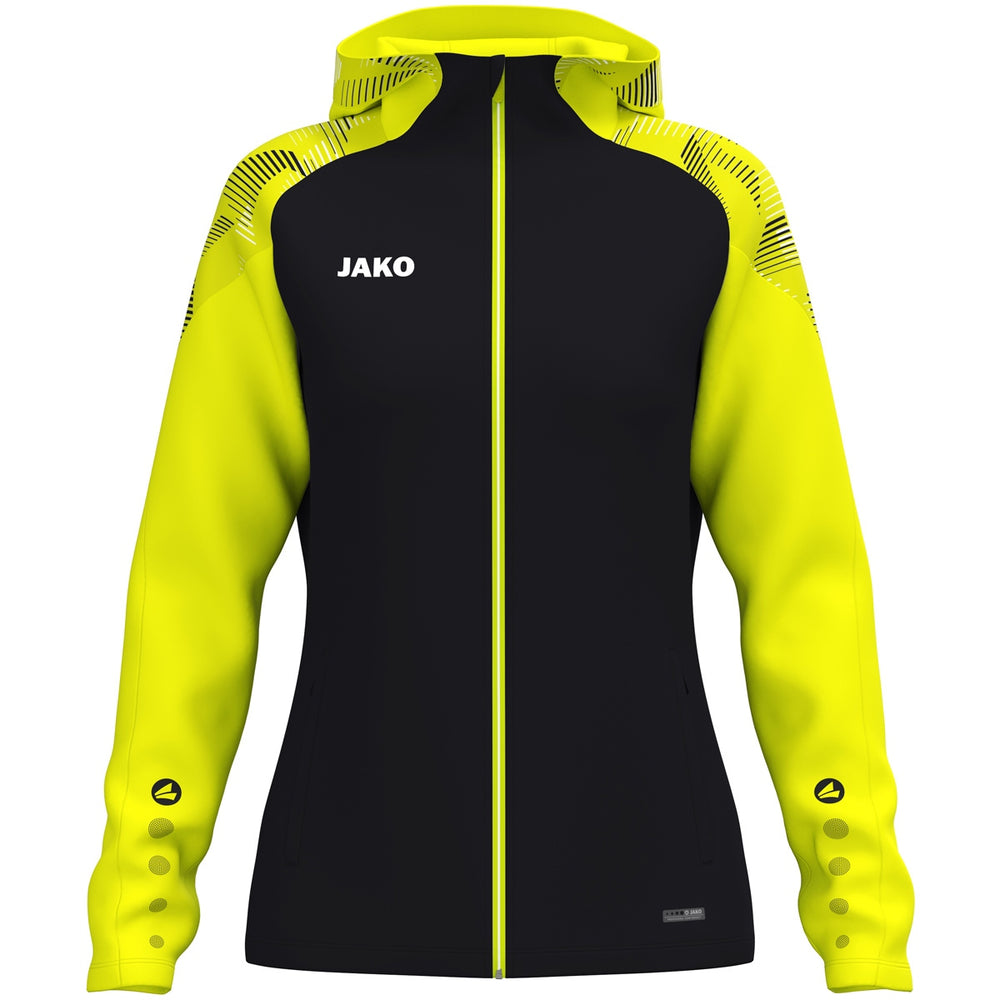 JAKO Kapuzenjacke Sonic Damen (schwarz/neongelb)