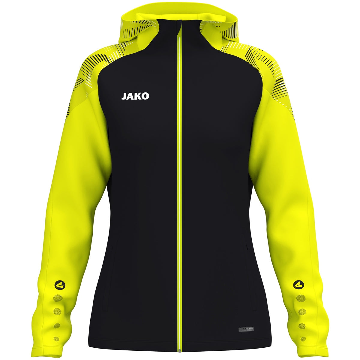 JAKO Kapuzenjacke Sonic Damen (schwarz/neongelb)