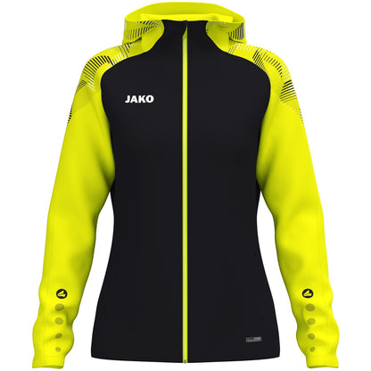 JAKO Kapuzenjacke Sonic Damen (schwarz/neongelb)