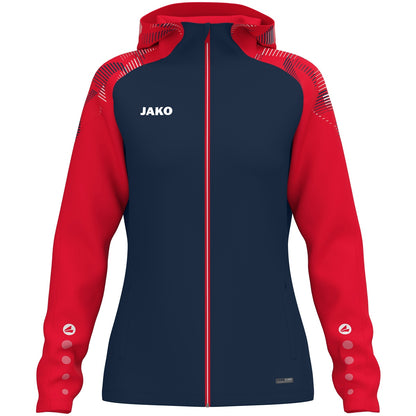 JAKO Kapuzenjacke Sonic Damen (marine/rot)