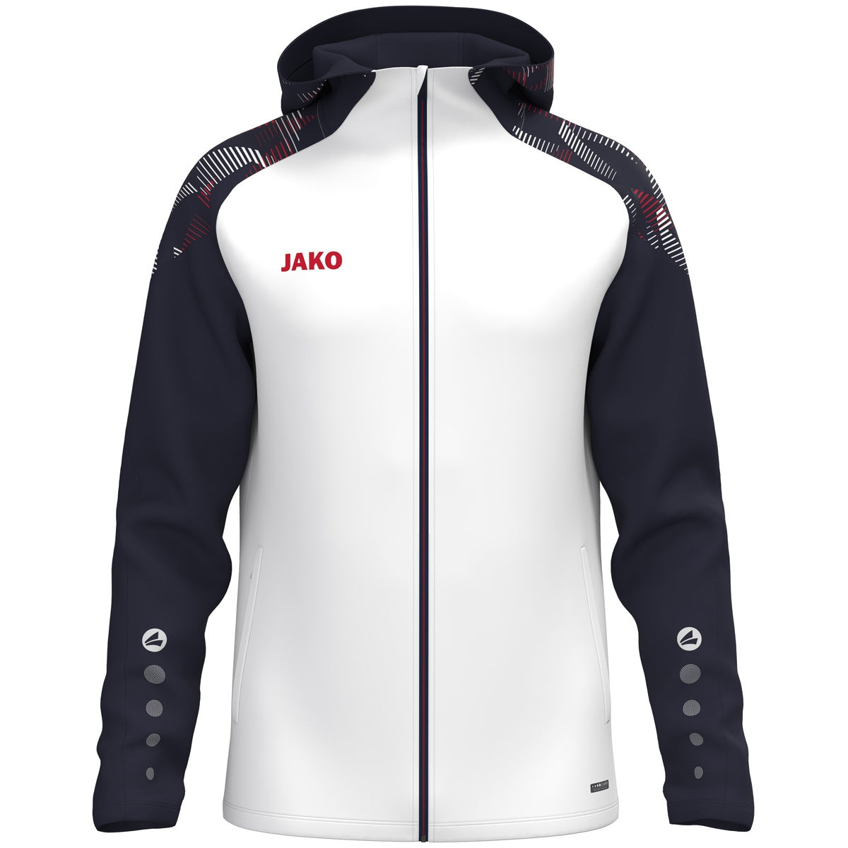 JAKO Kapuzenjacke Sonic (weiß/marine/rot)
