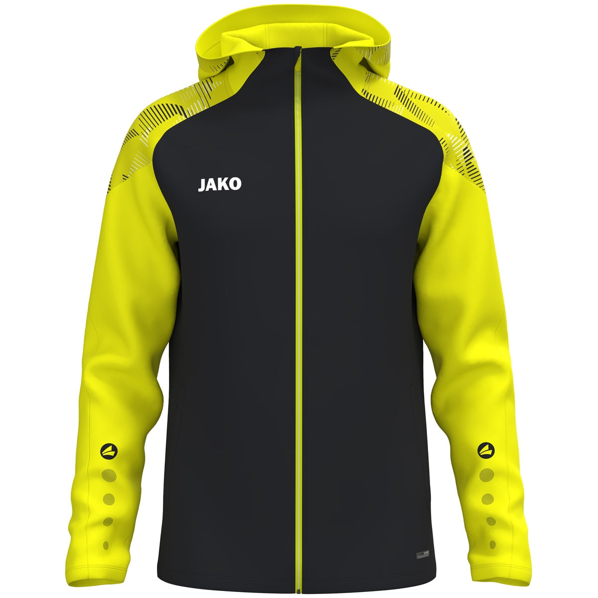 JAKO Kapuzenjacke Sonic (schwarz/neongelb)