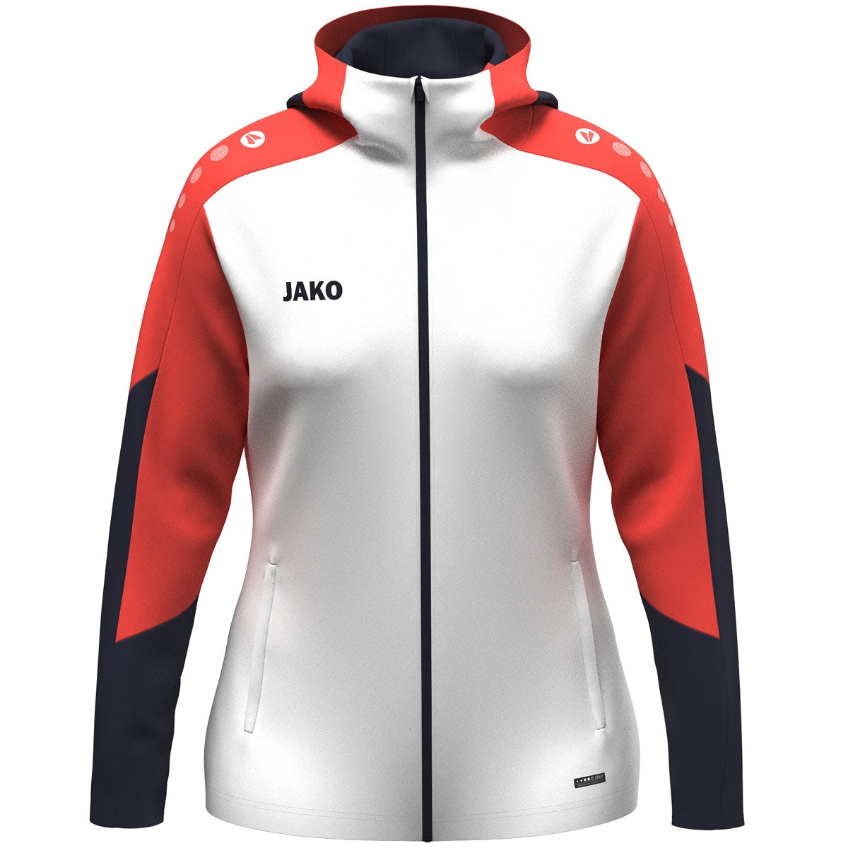 JAKO Kapuzenjacke Dynamic Damen (weiß/coral/marine)