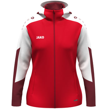 JAKO Kapuzenjacke Dynamic Damen (rot/weiß/dunkelrot)