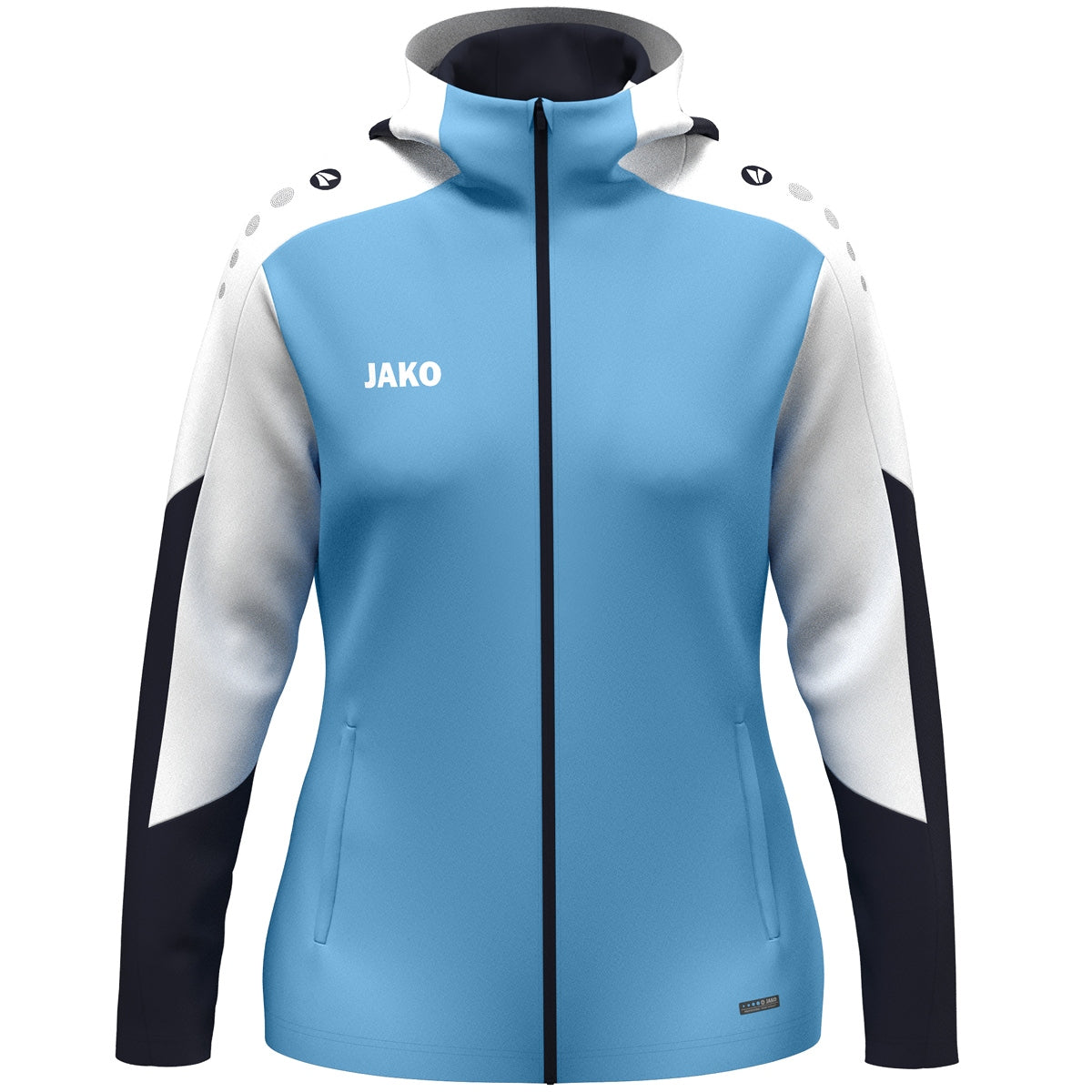 JAKO Kapuzenjacke Dynamic Damen (skyblue/weiß/marine)