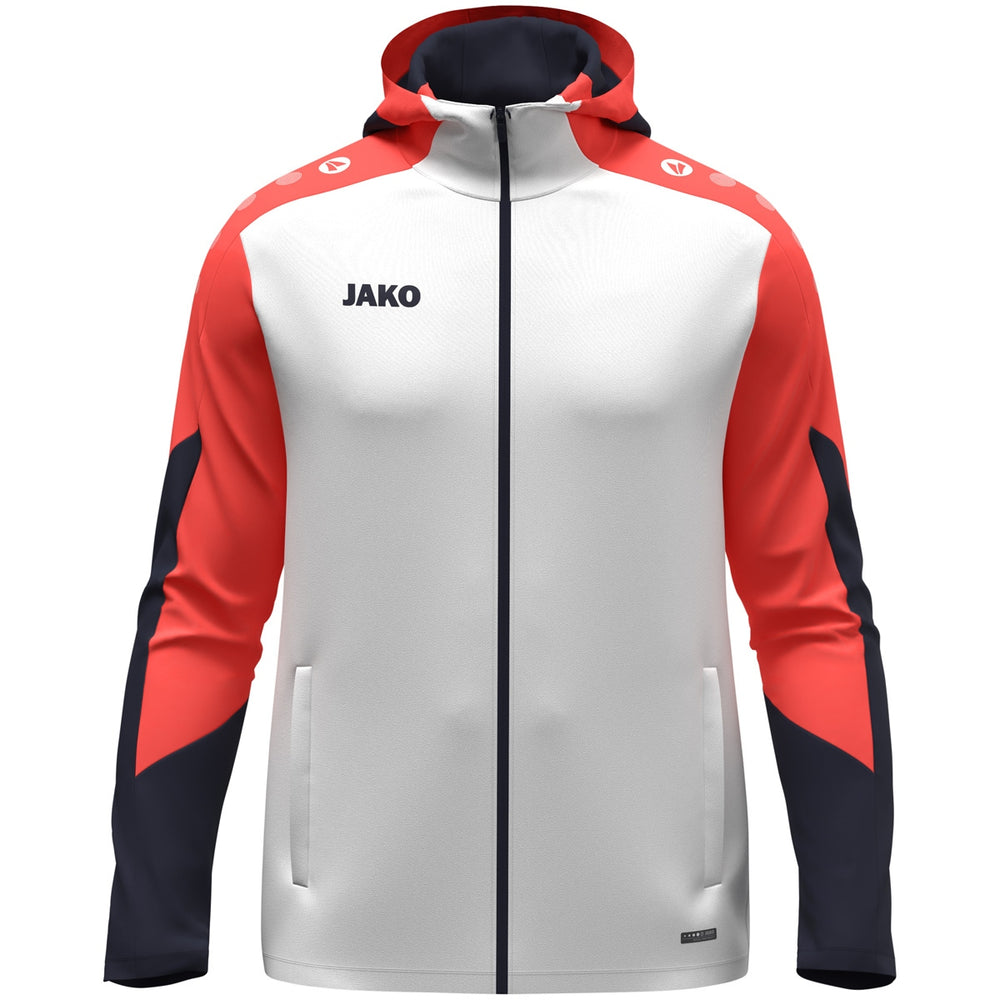 JAKO Kapuzenjacke Dynamic (weiß/coral/marine)