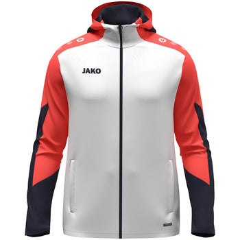 JAKO Kapuzenjacke Dynamic (weiß/coral/marine)