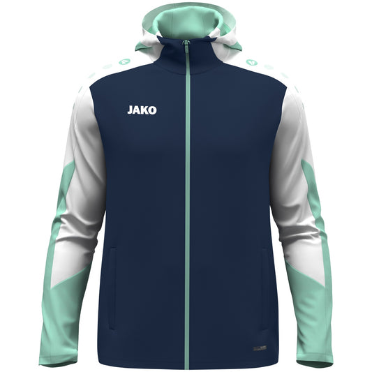 JAKO Kapuzenjacke Dynamic (marine/weiß/minze)