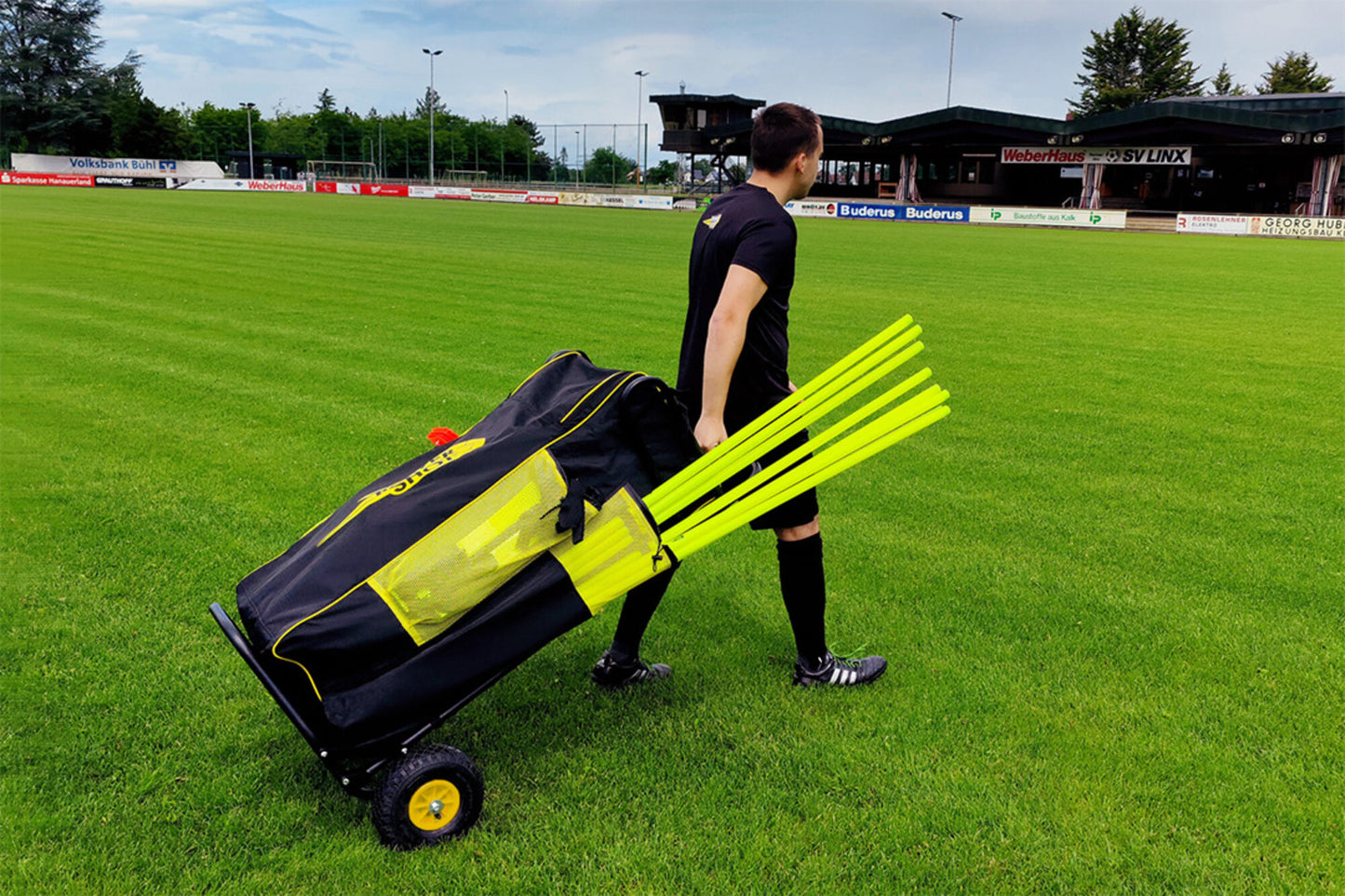 Powershot Der ultimative Gerätewagen-Fußball Schwarz Gelb