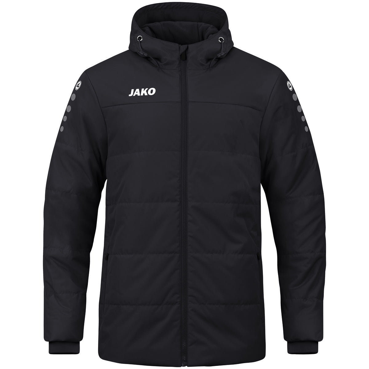 JAKO Coachjacke Team mit Kapuze (schwarz)