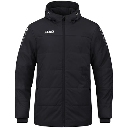 JAKO Coachjacke Team mit Kapuze (schwarz)