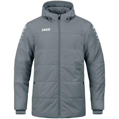 JAKO Coachjacke Team mit Kapuze (steingrau)