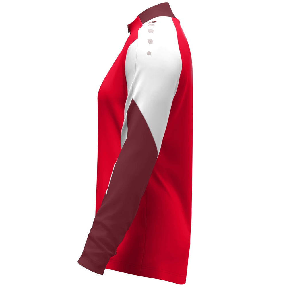 JAKO Ziptop Dynamic Damen (rot/weiß/dunkelrot)