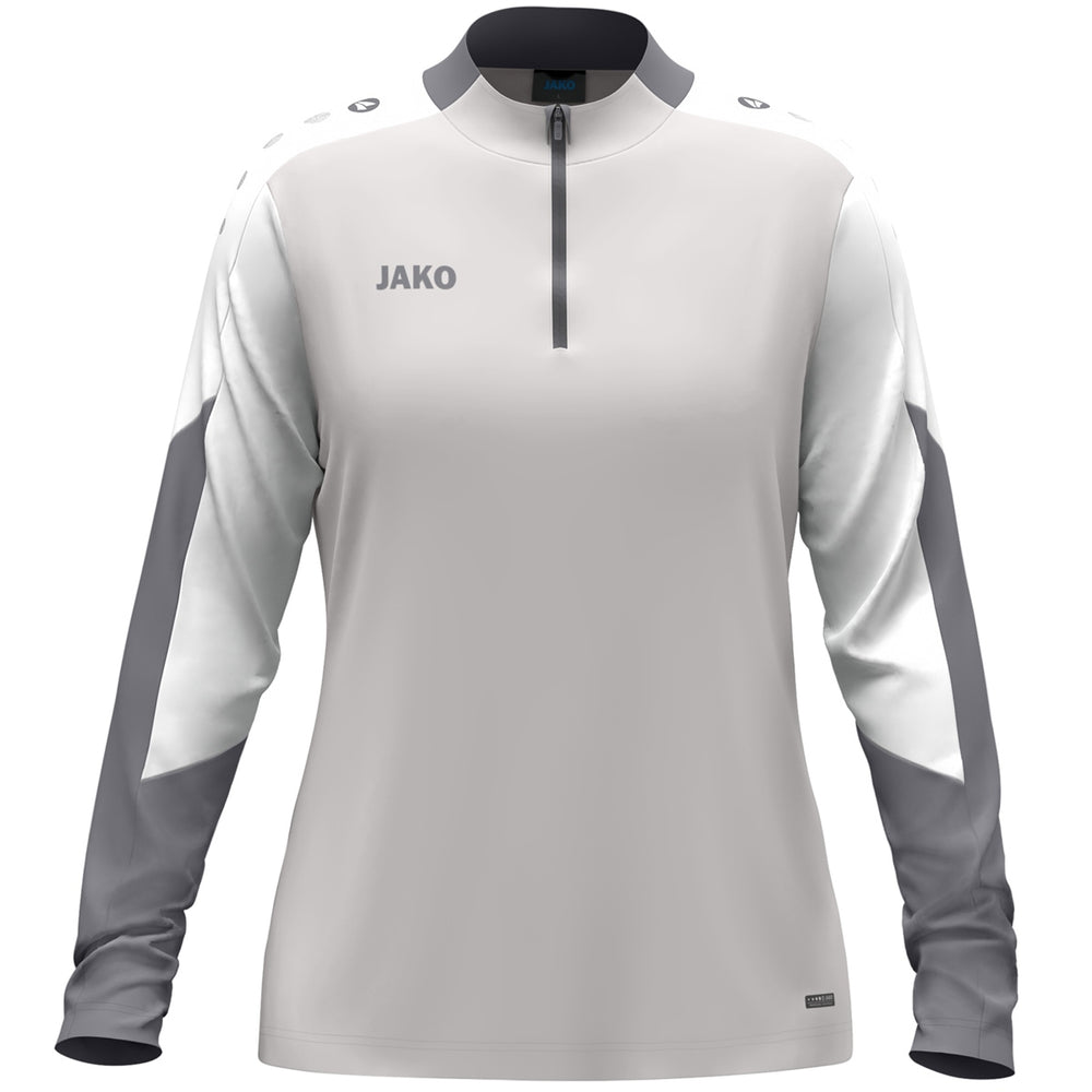 JAKO Ziptop Dynamic Damen (hellgrau/weiß/grau)