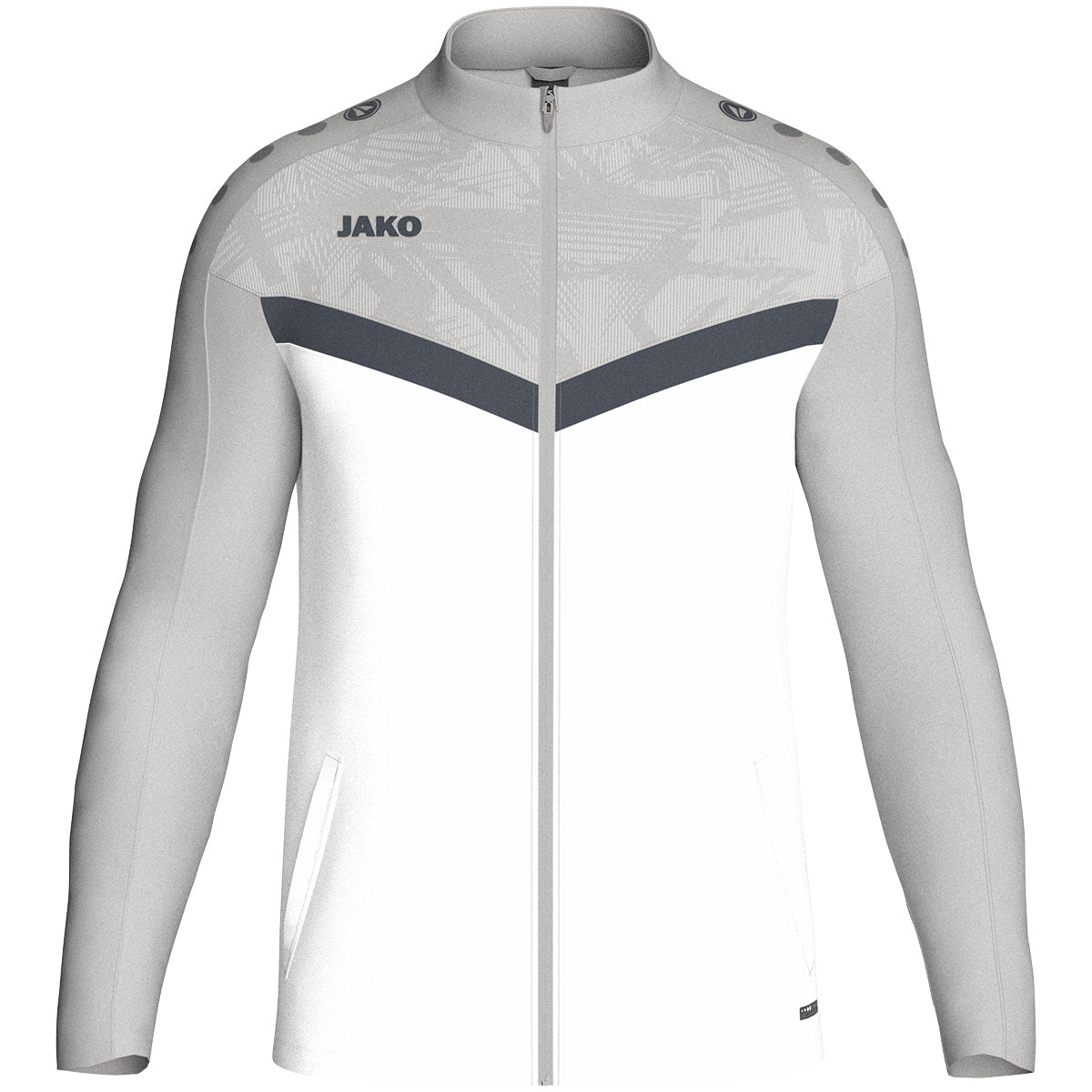 JAKO Polyesterjacke Iconic (weiß/soft grey/anthra light)