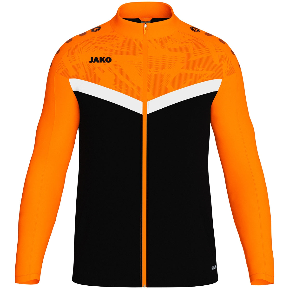 JAKO Polyesterjacke Iconic (schwarz/neonorange)
