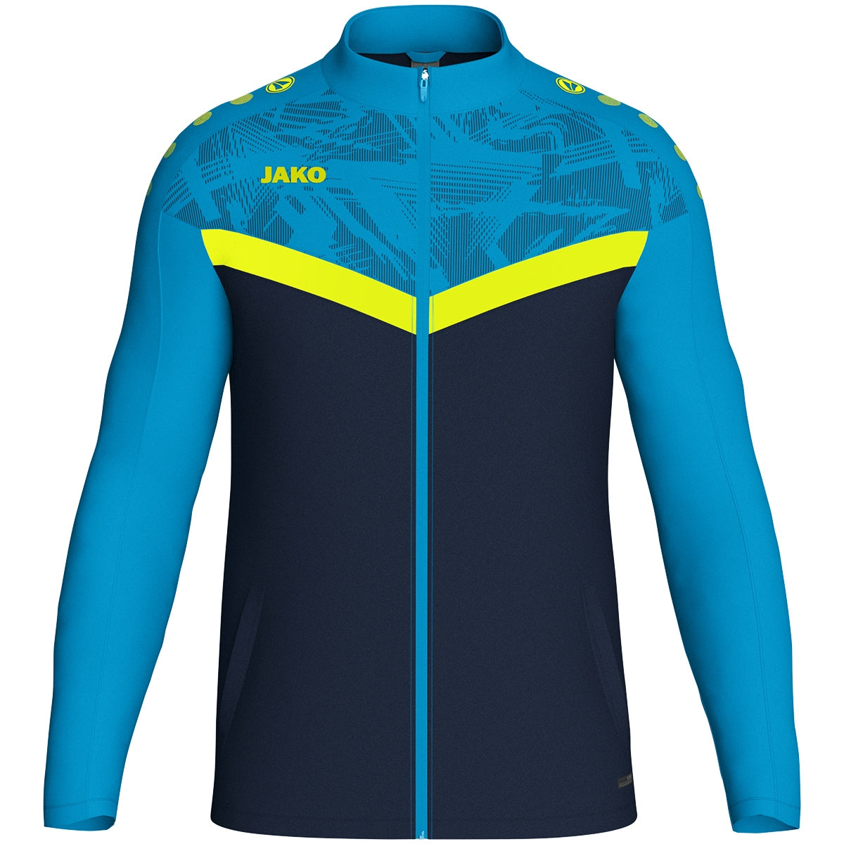 JAKO Polyesterjacke Iconic (marine/JAKO blau/neongelb)