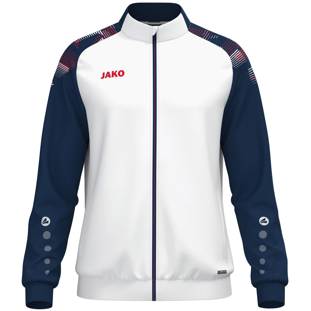JAKO Polyesterjacke Sonic (weiß/marine/rot)