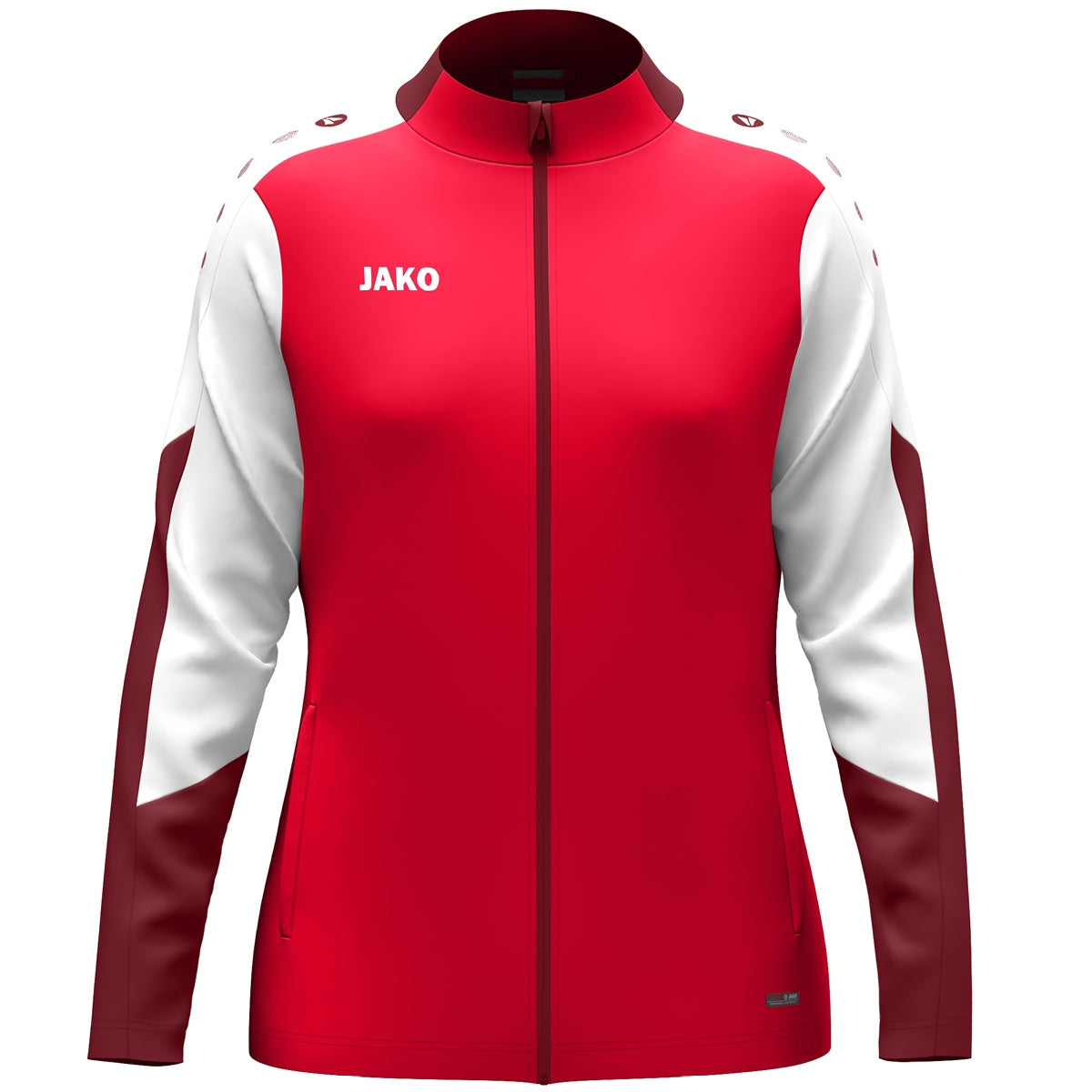 JAKO Polyesterjacke Dynamic Damen (rot/weiß/dunkelrot)