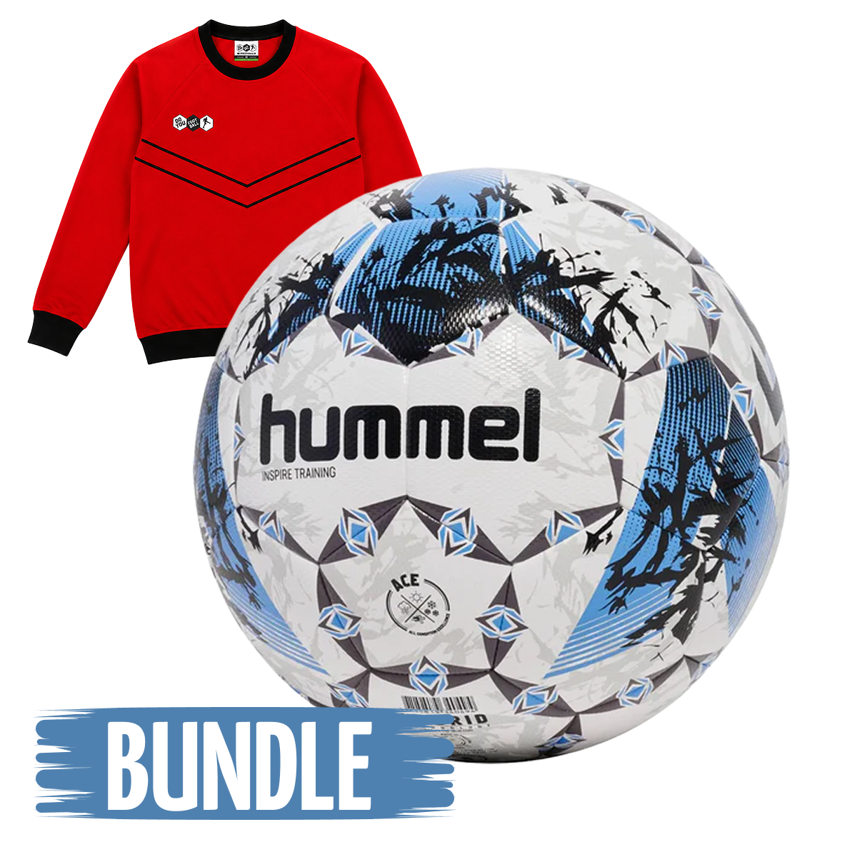 Hummel Trainingsball Inspire 430 Blau 5 × DYF Sweatshirts Rot
