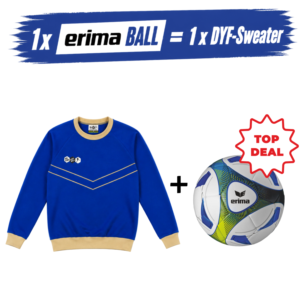 ERIMA Hybrid Training Gr.5 Blau × DYF Sweatshirts Blau