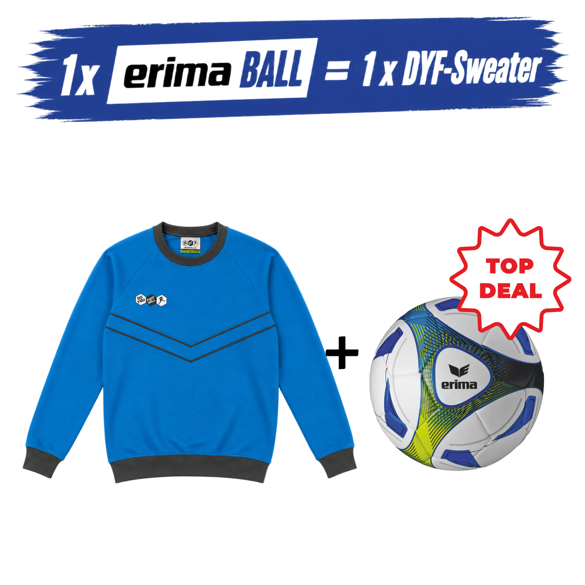ERIMA Hybrid Training Gr.5 Blau × DYF Sweatshirts Türkis