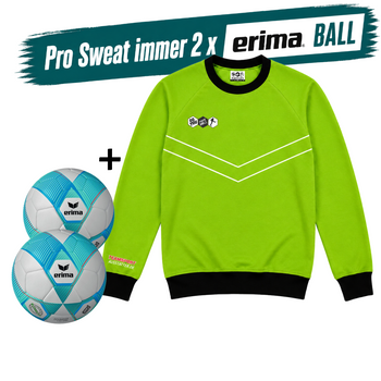 DYF Sweatshirt Grün × 2 Bälle ERIMA 290 HYBRID Lite 5