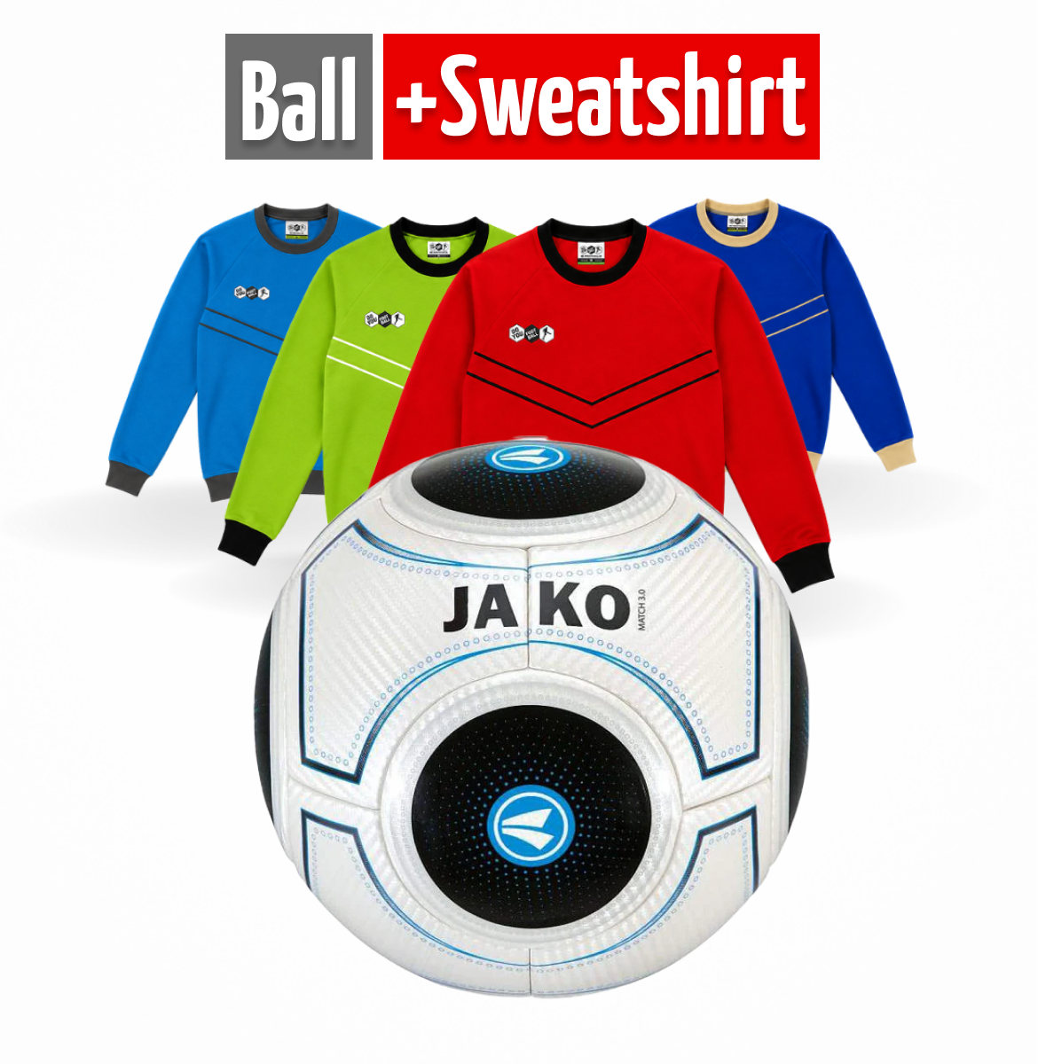 JAKO Match 3.0 Gr. 5 420gr x DYF Sweatshirt Rot
