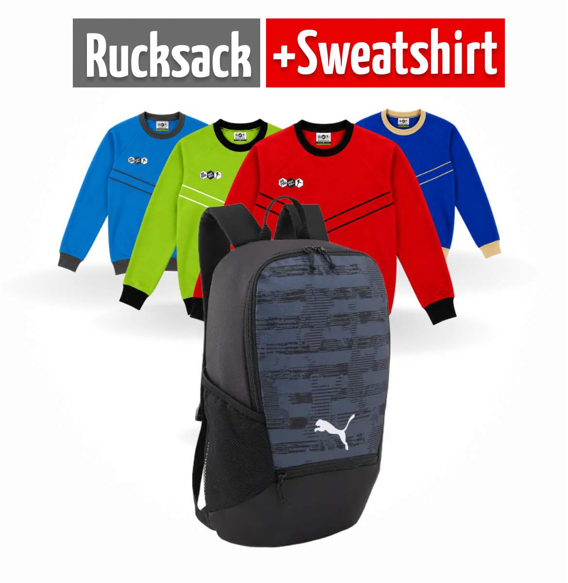 PUMA Rucksack individual RISE 21L × DYF Sweatshirts Rot