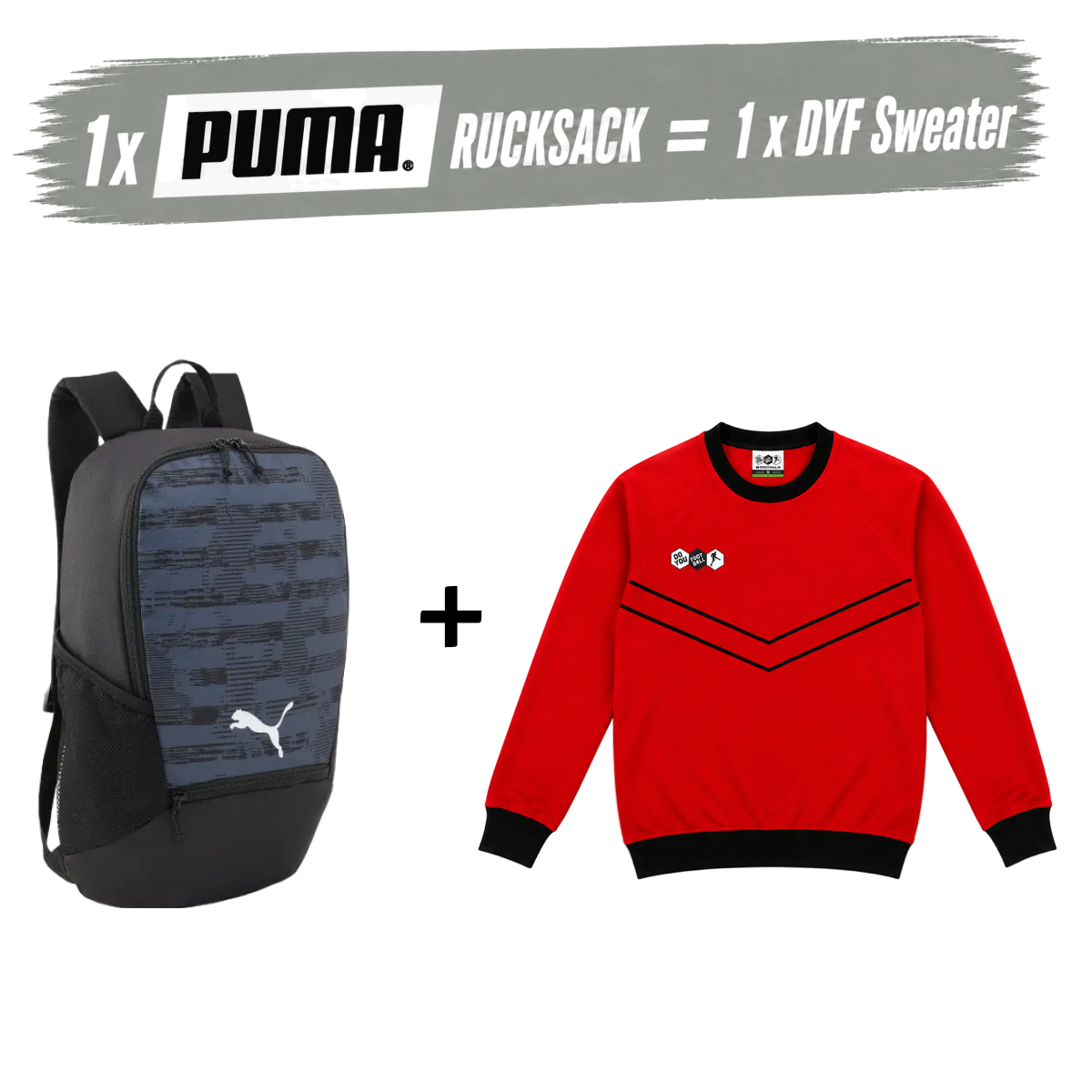 PUMA Rucksack individual RISE 21L × DYF Sweatshirts Rot