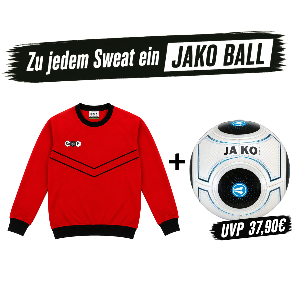 DYF Sweatshirt Rot × JAKO Match 3.0 Gr. 5 420gr