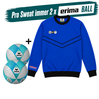 DYF Sweatshirt Türkis × 2 Bälle ERIMA 290 HYBRID Lite 5