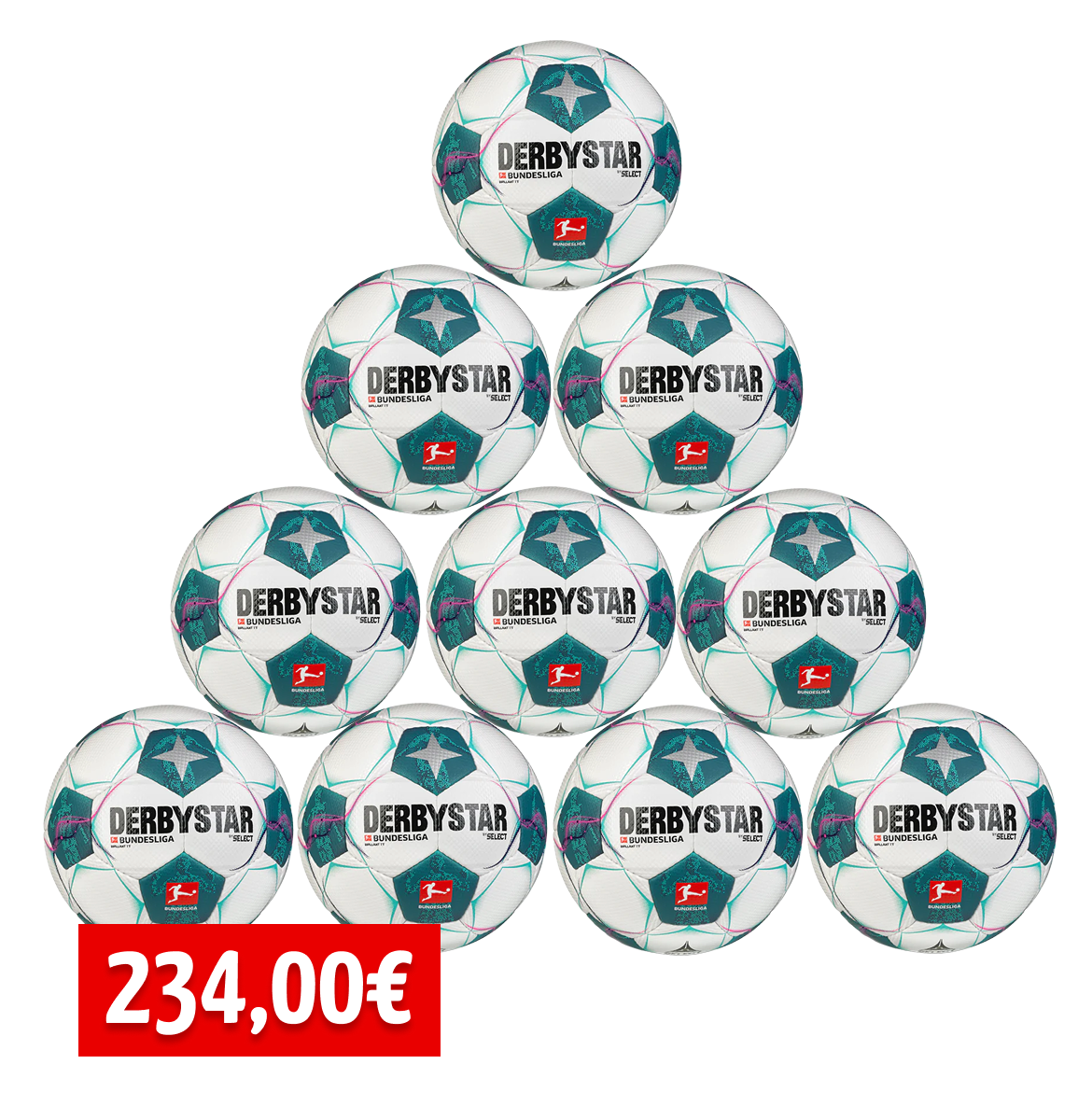 Derbystar 10er Ballpaket BL BRILLANT TT v24 430 weiß Gr. 5