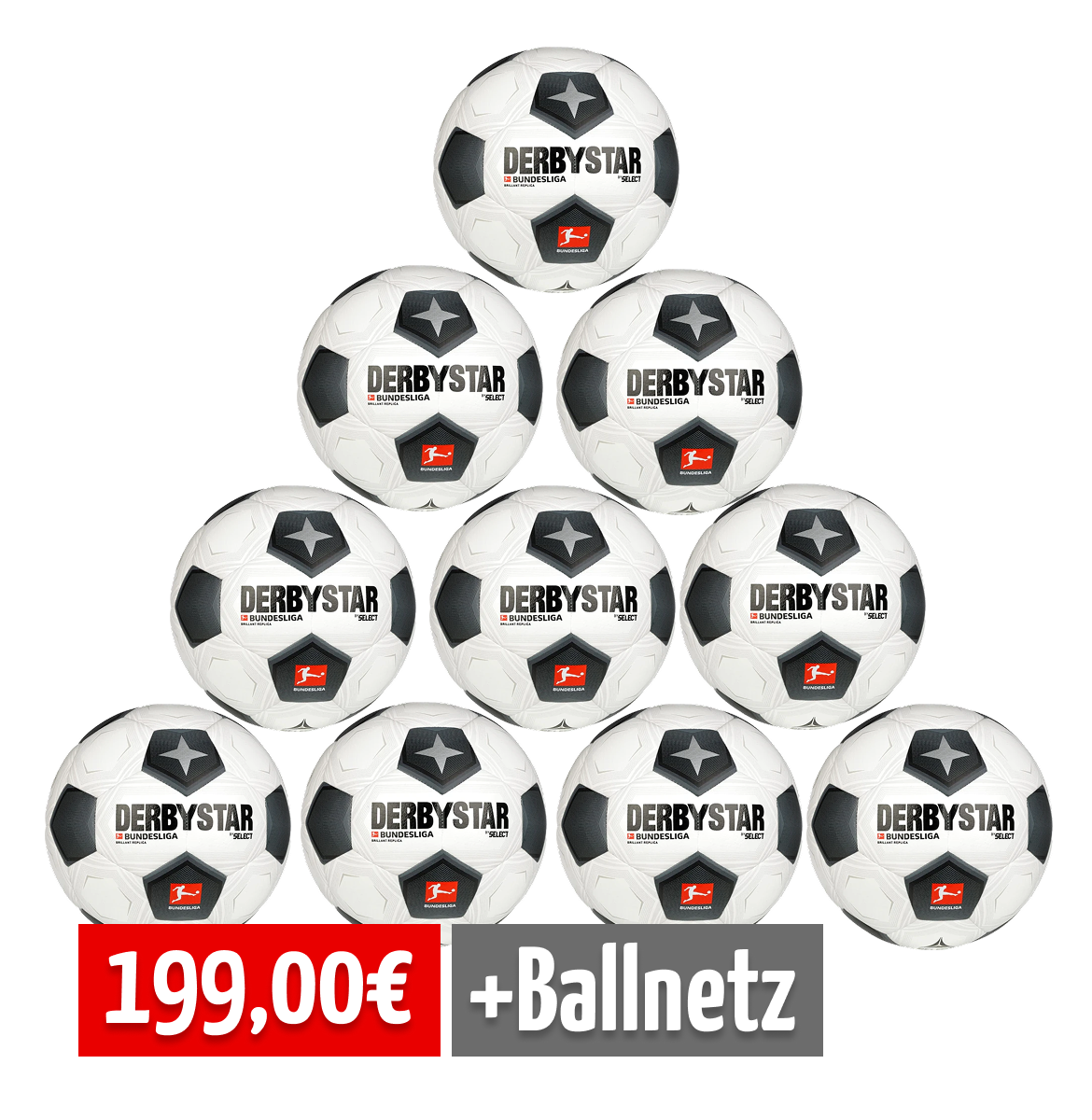 Derbystar 10er Ballpaket BL BRILLANT REPLICA CLASSIC v23 420 Weiß Gr. 5