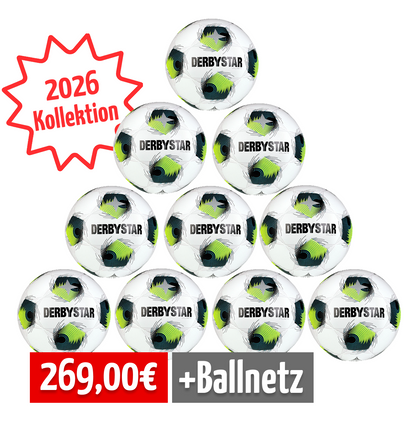 Derbystar 10er Ballpaket BRILLANT TT v26 420 Weiß Gr. 5