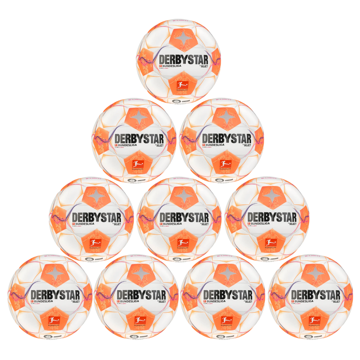 DERBYSTAR 10er Ballpaket Club S-Light 290g v24 weiß/orange