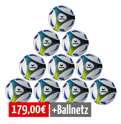 ERIMA 10er Ballpaket Hybrid Training 420 Blau Gr. 5