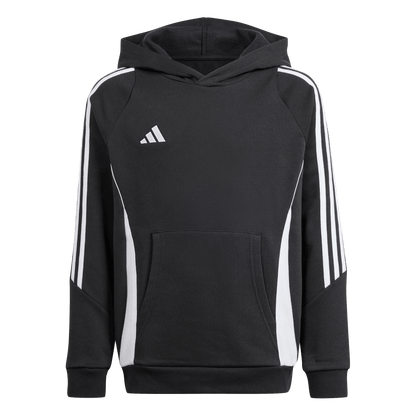 ADIDAS Tiro 24 Kids Sweat Hoodie (black/white) - Front View