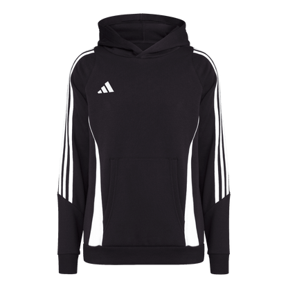 ADIDAS Tiro 24 Kids Sweat Hoodie (black/white) - Front View