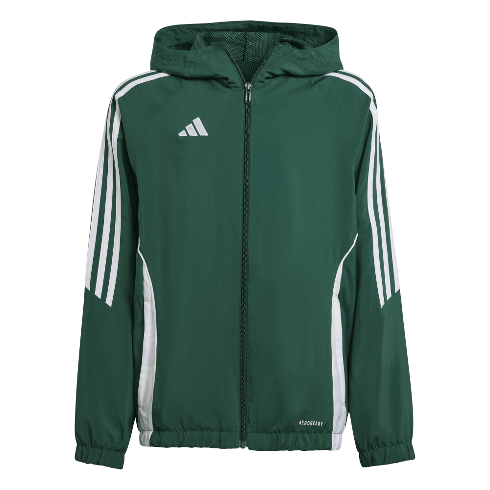 ADIDAS Tiro 24 Kids Windbreaker (team dark green/white) - Front View