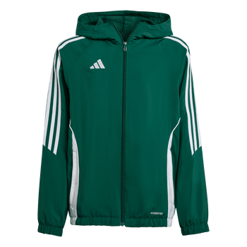 ADIDAS Tiro 24 Kids Windbreaker (team dark green/white) - Front View