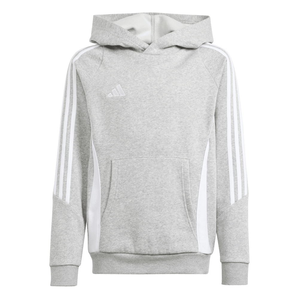 ADIDAS Tiro 24 Kids Sweat Hoodie (medium grey heather/white) - Front View