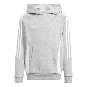 ADIDAS Tiro 24 Kids Sweat Hoodie (medium grey heather/white) - Front View