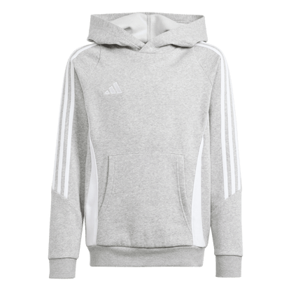 ADIDAS Tiro 24 Kids Sweat Hoodie (medium grey heather/white) - Front View