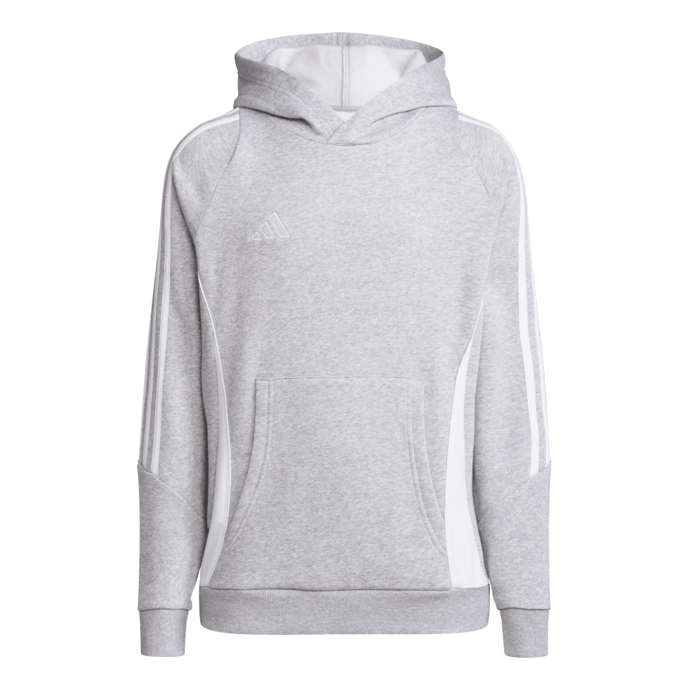 ADIDAS Tiro 24 Kids Sweat Hoodie (medium grey heather/white) - Front View